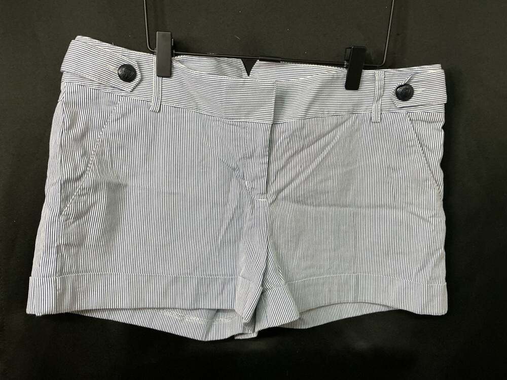Express Blue and White Striped Cuffed Shorts Size 10